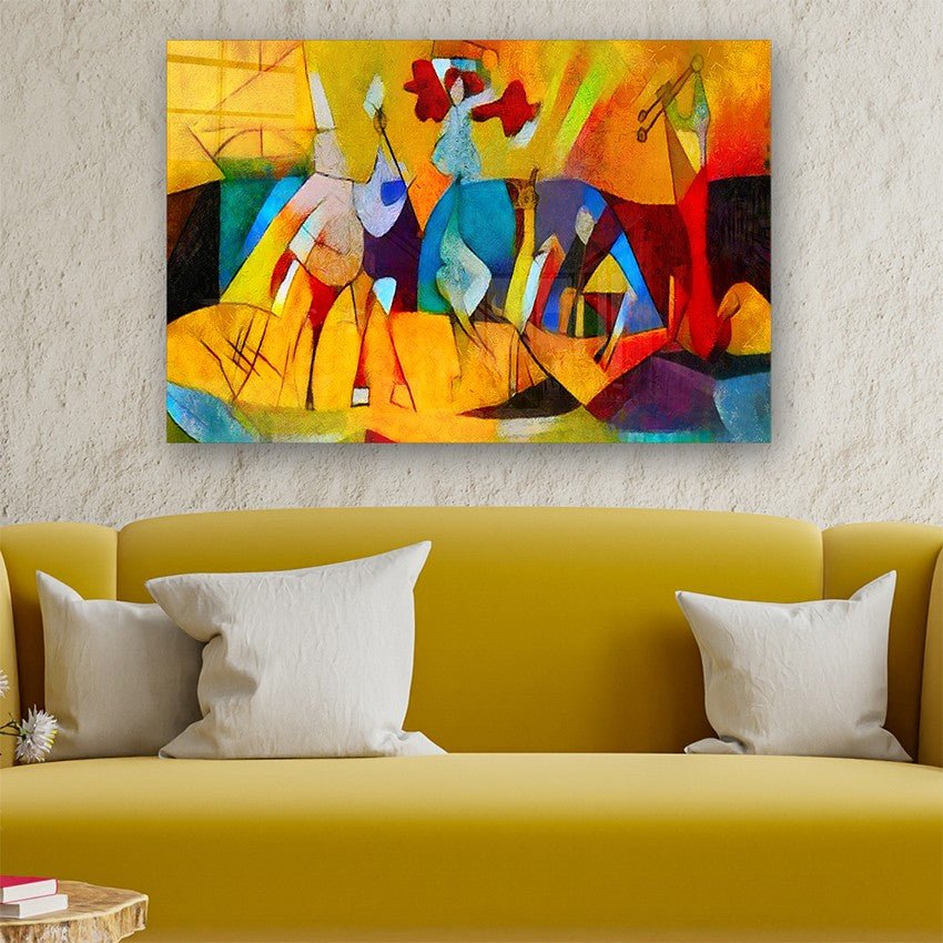 Quadro Decorativo em Vidro Temperado Multicolor 50x70cm - Arte Moderna para Parede