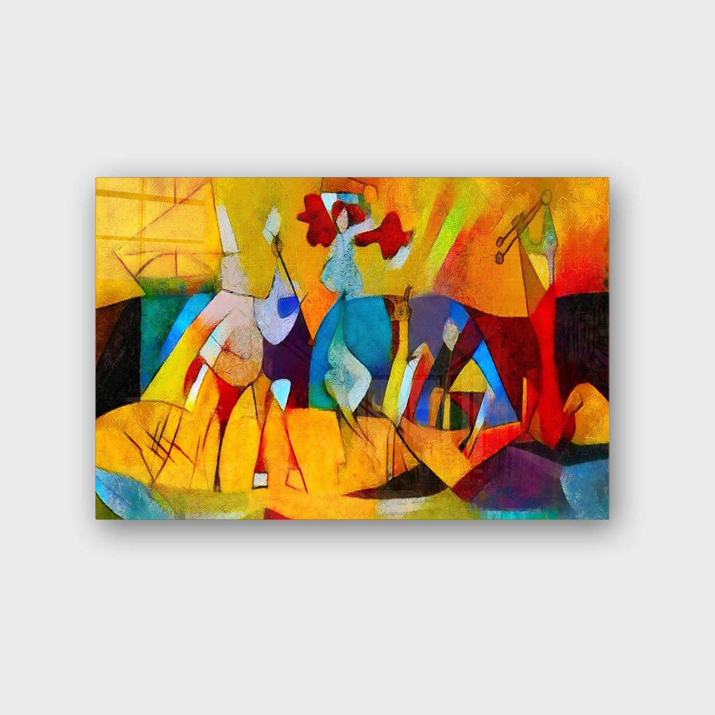 Quadro Decorativo em Vidro Temperado Multicolor 50x70cm - Arte Moderna para Parede