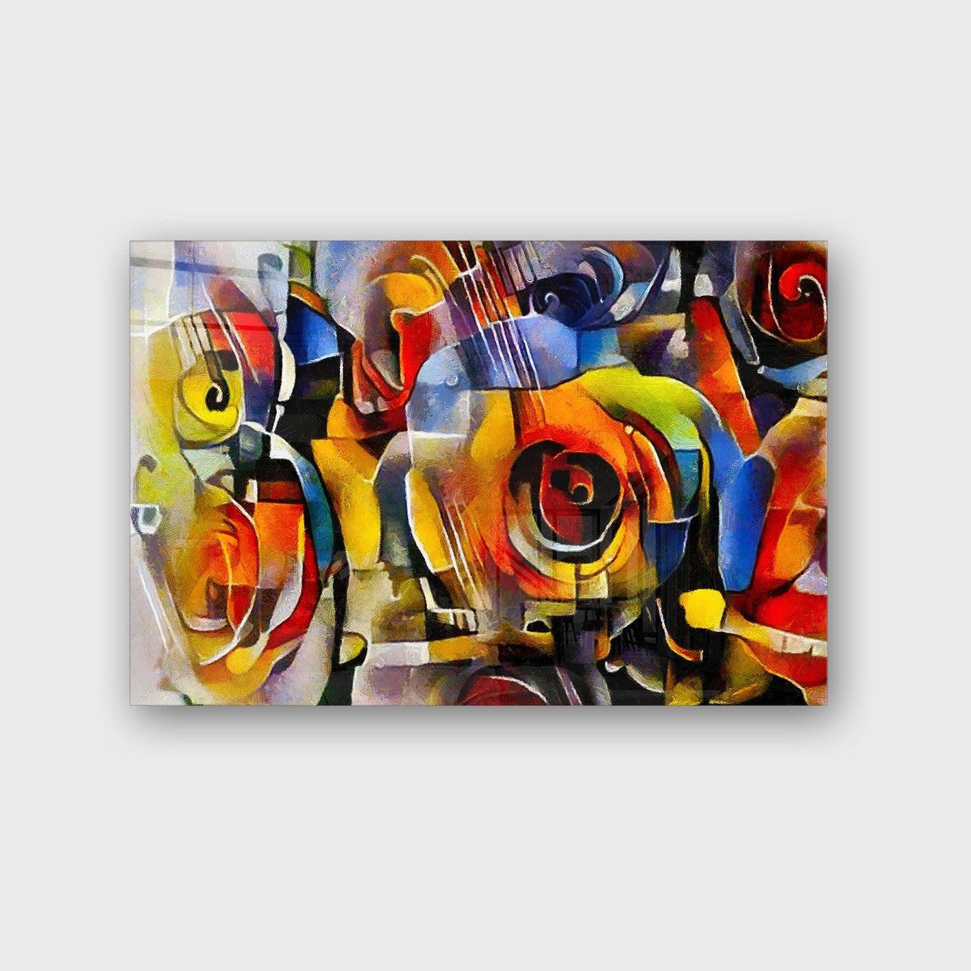 Quadro Decorativo em Vidro Temperado Multicolor 70x100cm - Arte Moderna para Parede