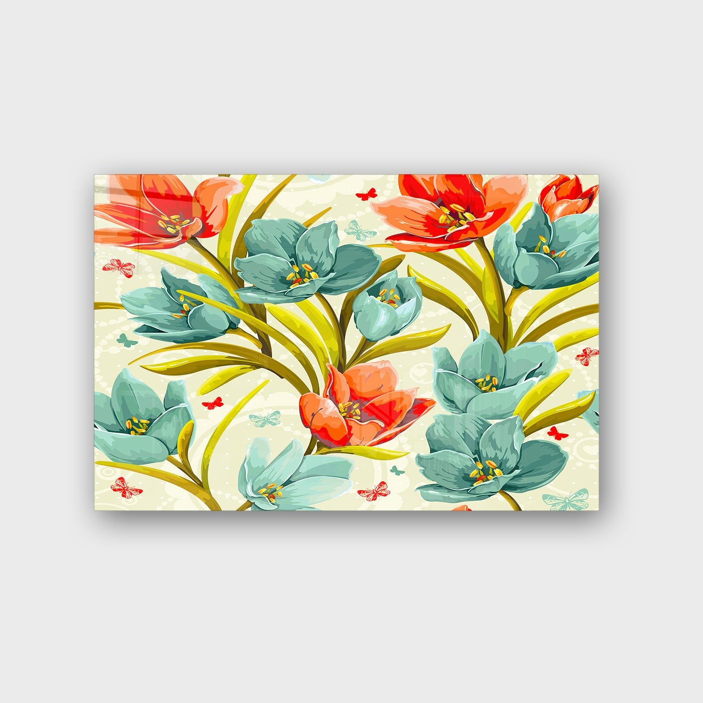 Quadro Decorativo em Vidro Temperado Multicolor 40x60cm - Arte Moderna para Parede