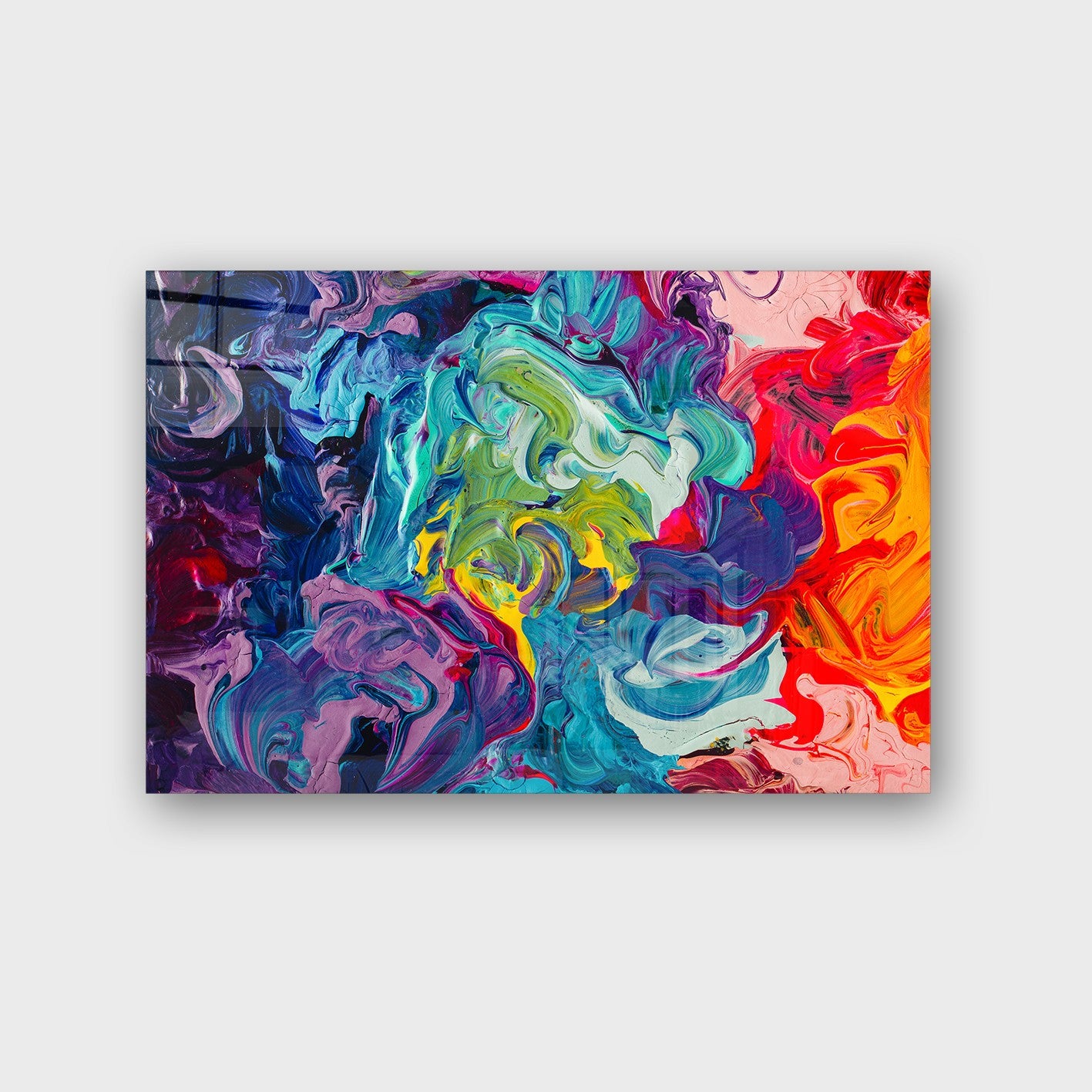 Quadro Decorativo em Vidro Temperado Multicolor 70x100cm - Arte Moderna para Parede