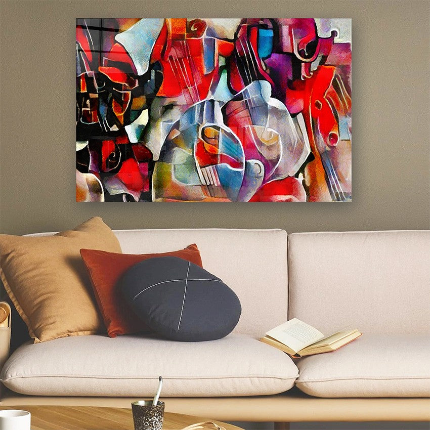 Quadro Decorativo em Vidro Temperado Multicolor 40x60cm - Arte Moderna para Parede