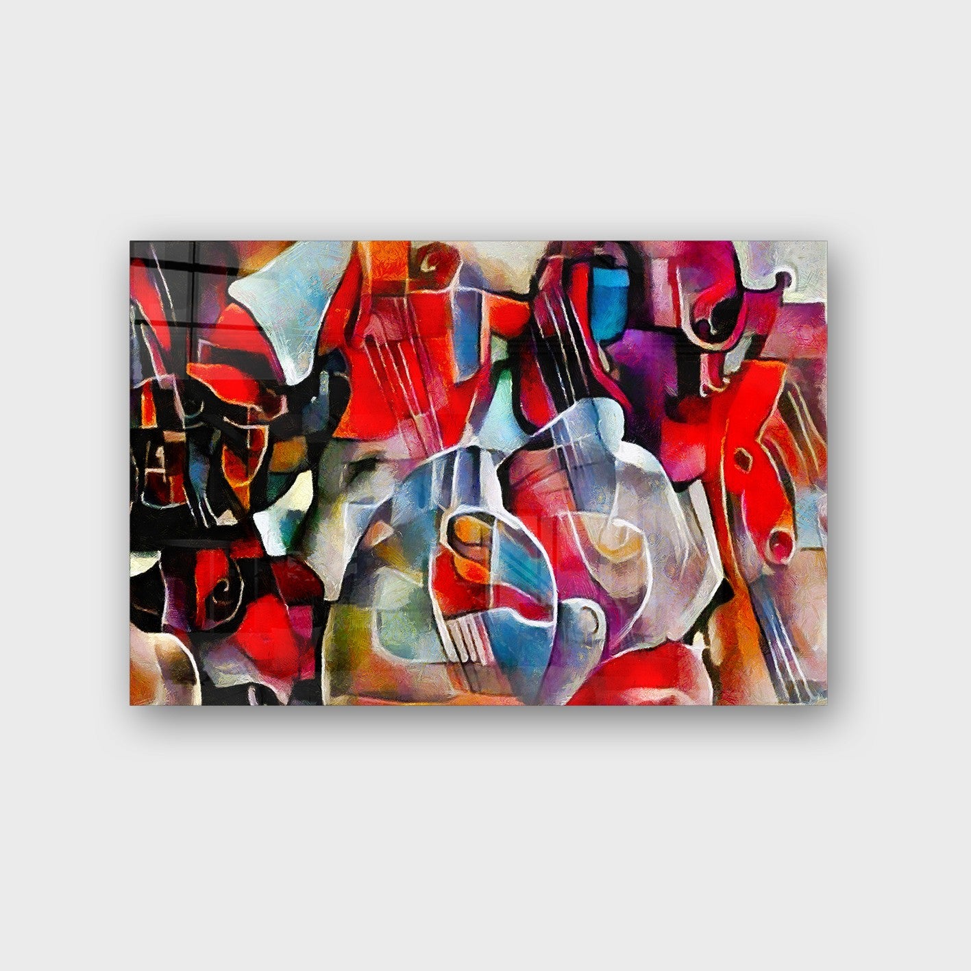 Quadro Decorativo em Vidro Temperado Multicolor 40x60cm - Arte Moderna para Parede