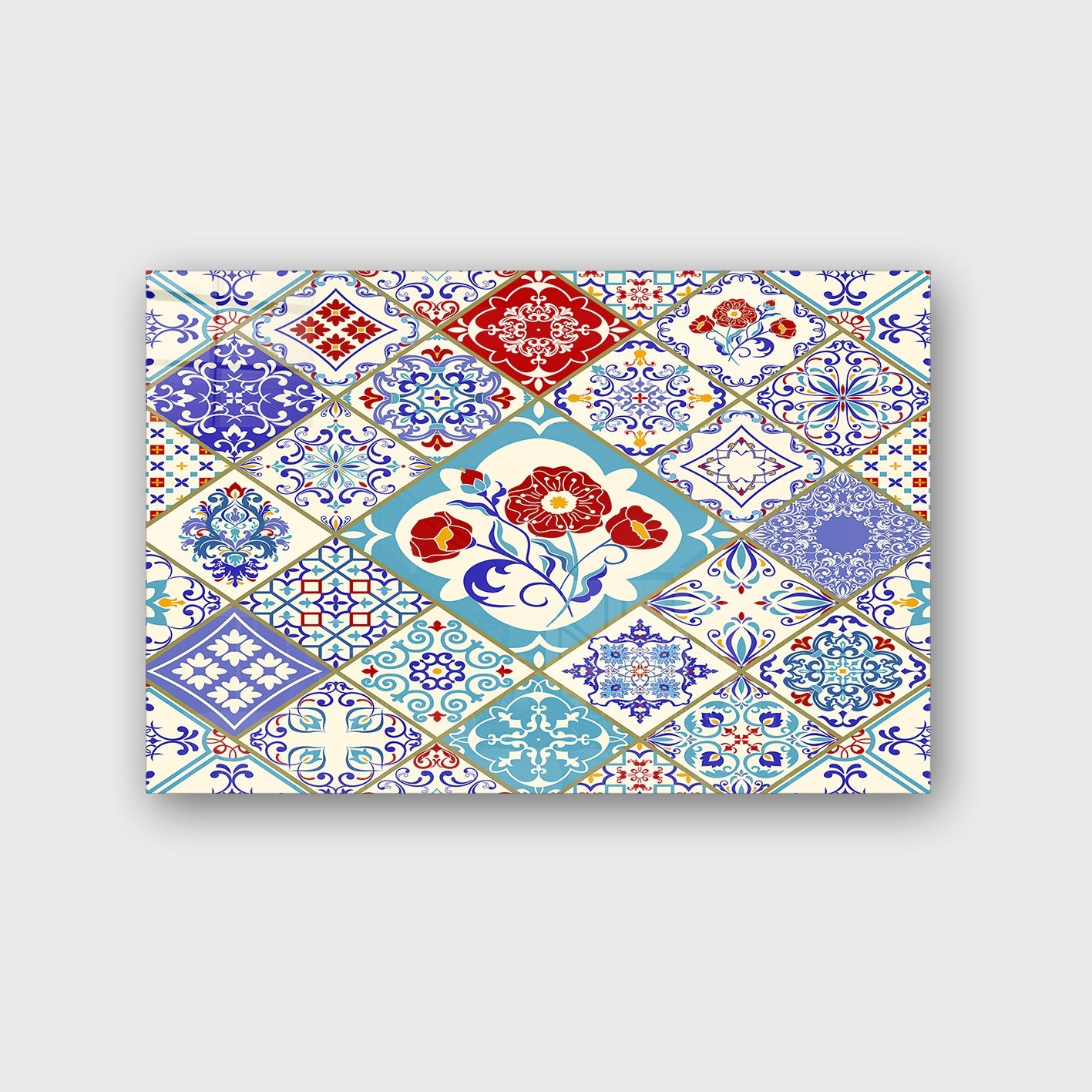 Quadro Decorativo em Vidro Temperado Multicolor 70x100cm - Arte Moderna para Parede