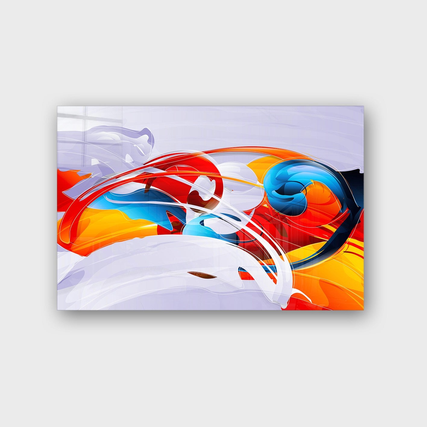 Quadro Decorativo em Vidro Temperado Multicolor 40x60cm - Arte Moderna para Parede