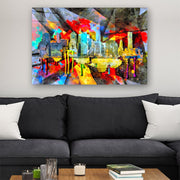 Quadro Decorativo em Vidro Temperado Multicolor 70x100cm - Arte Moderna para Parede