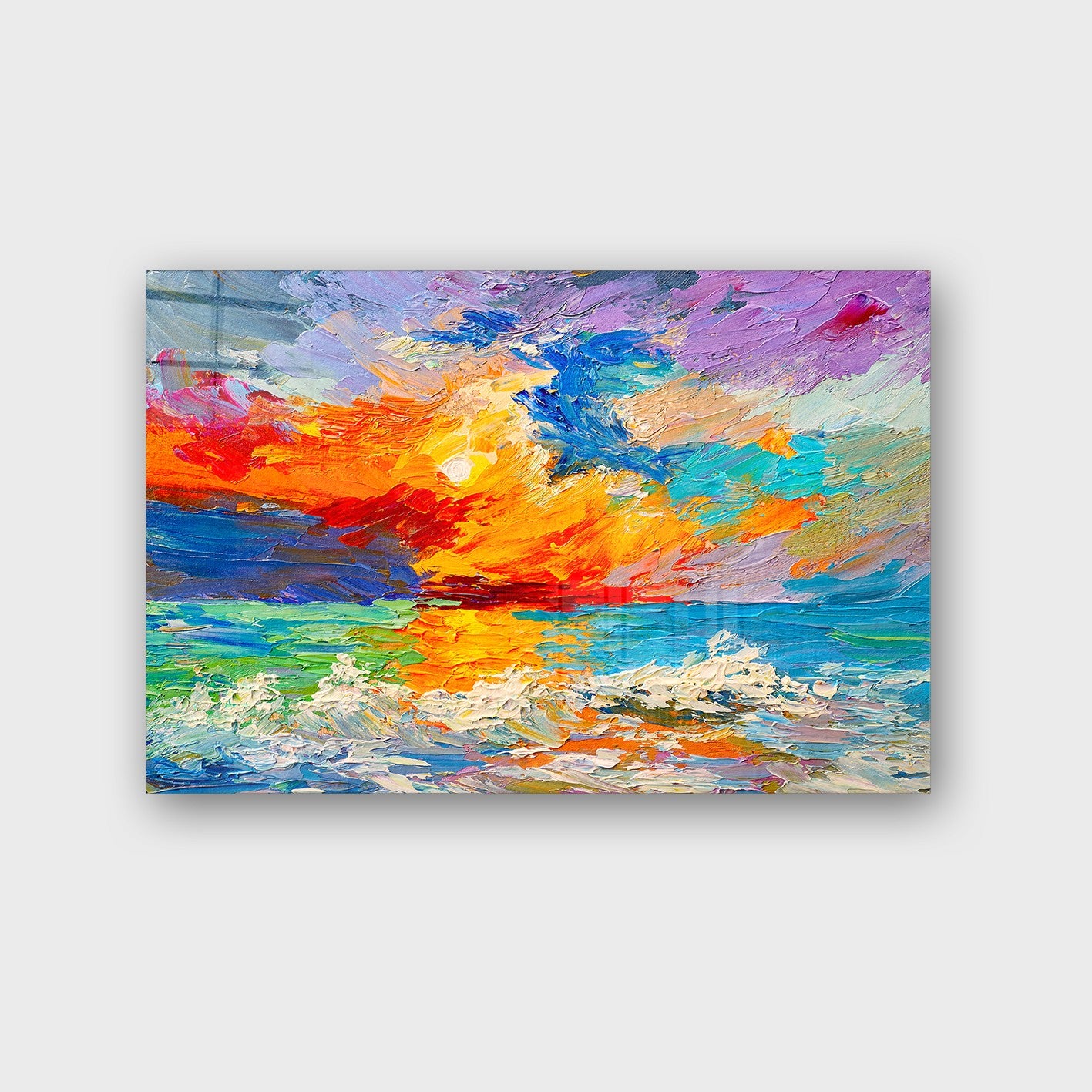 Quadro Decorativo em Vidro Temperado Multicolor 40x60cm - Arte Moderna para Parede