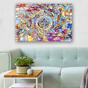 Quadro Decorativo em Vidro Temperado Multicolor 40x60cm - Arte Moderna para Parede