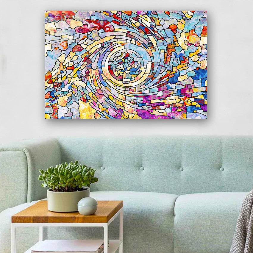 Quadro Decorativo em Vidro Temperado Multicolor 40x60cm - Arte Moderna para Parede