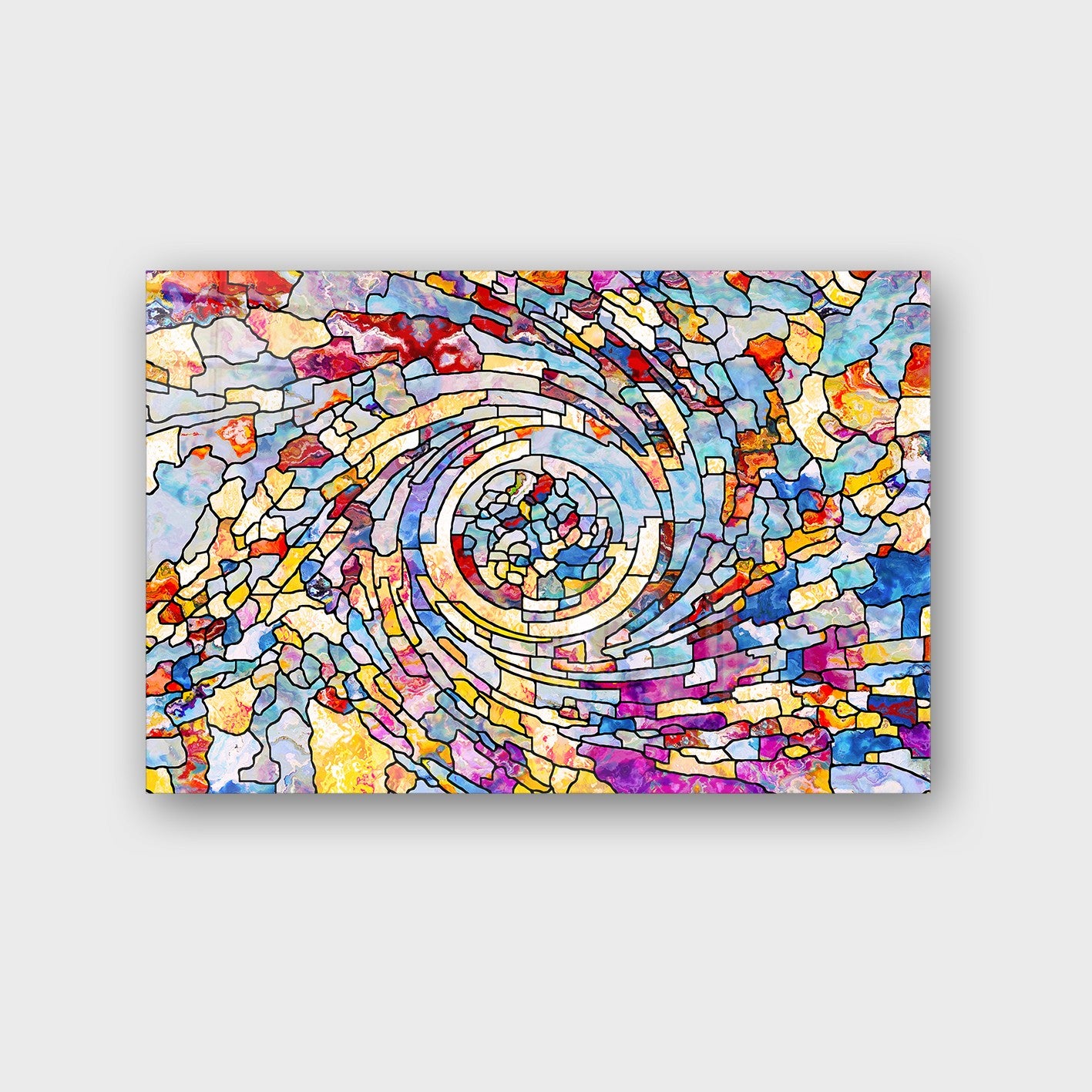 Quadro Decorativo em Vidro Temperado Multicolor 70x100cm - Arte Moderna para Parede