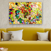 Quadro Decorativo em Vidro Temperado Multicolor 40x60cm - Arte Moderna para Parede