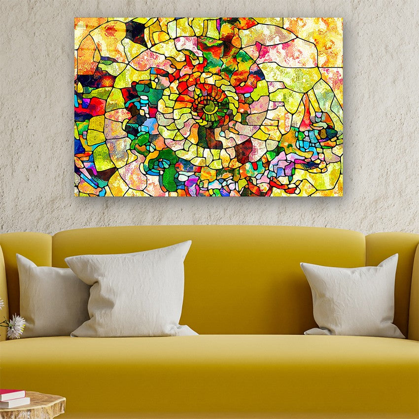 Quadro Decorativo em Vidro Temperado Multicolor 50x70cm - Arte Moderna para Parede