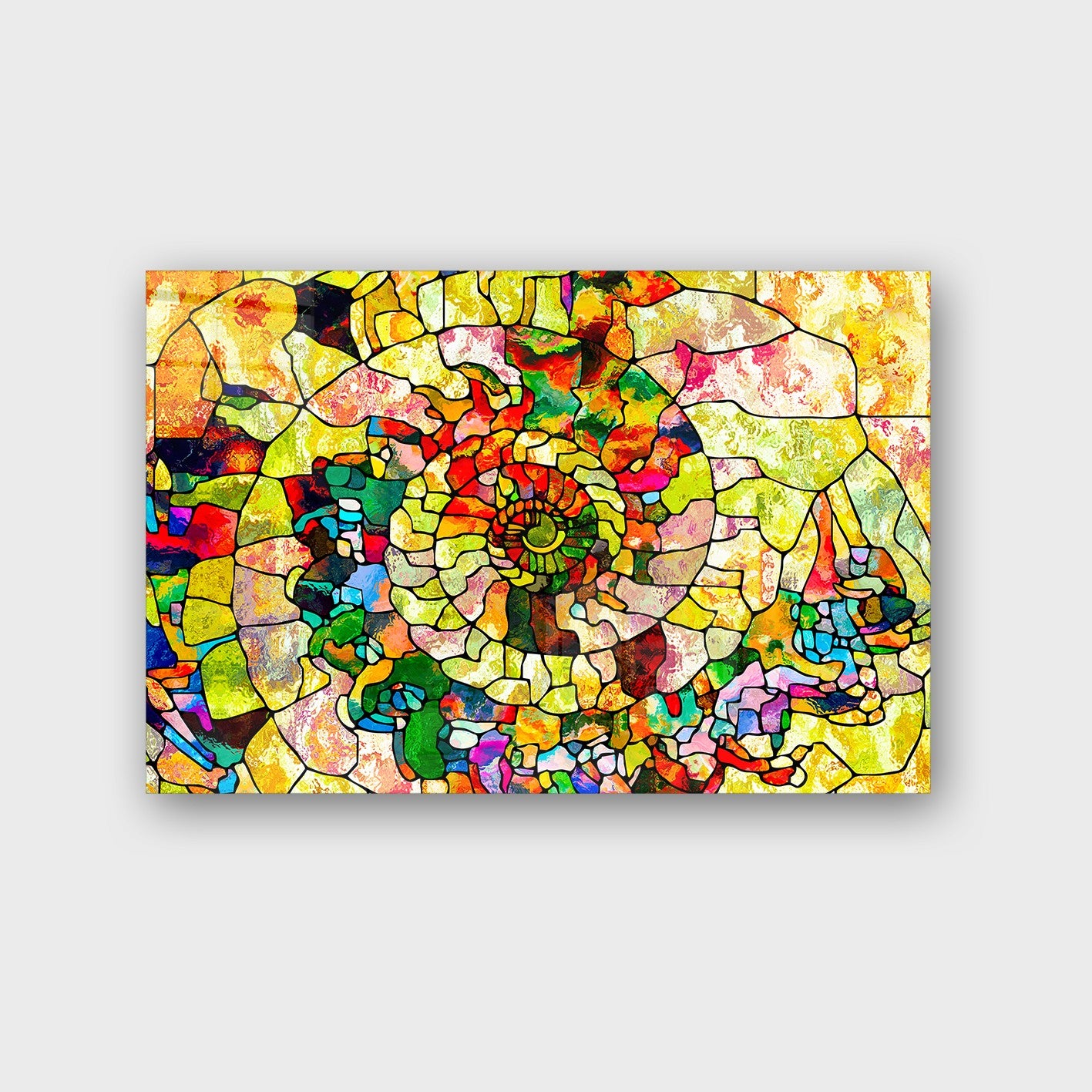 Quadro Decorativo em Vidro Temperado Multicolor 70x100cm - Arte Moderna para Parede