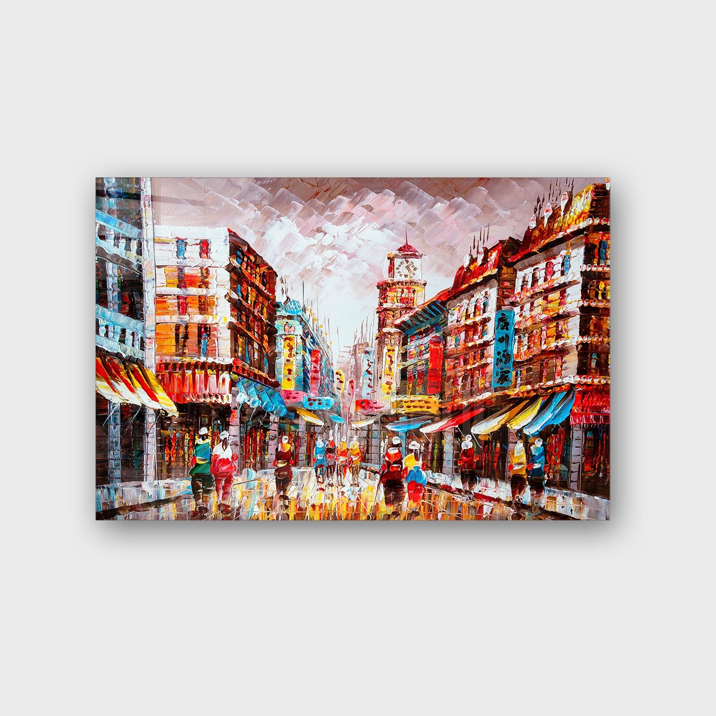 Quadro Decorativo em Vidro Temperado Multicolor 70x100cm - Arte Moderna para Parede