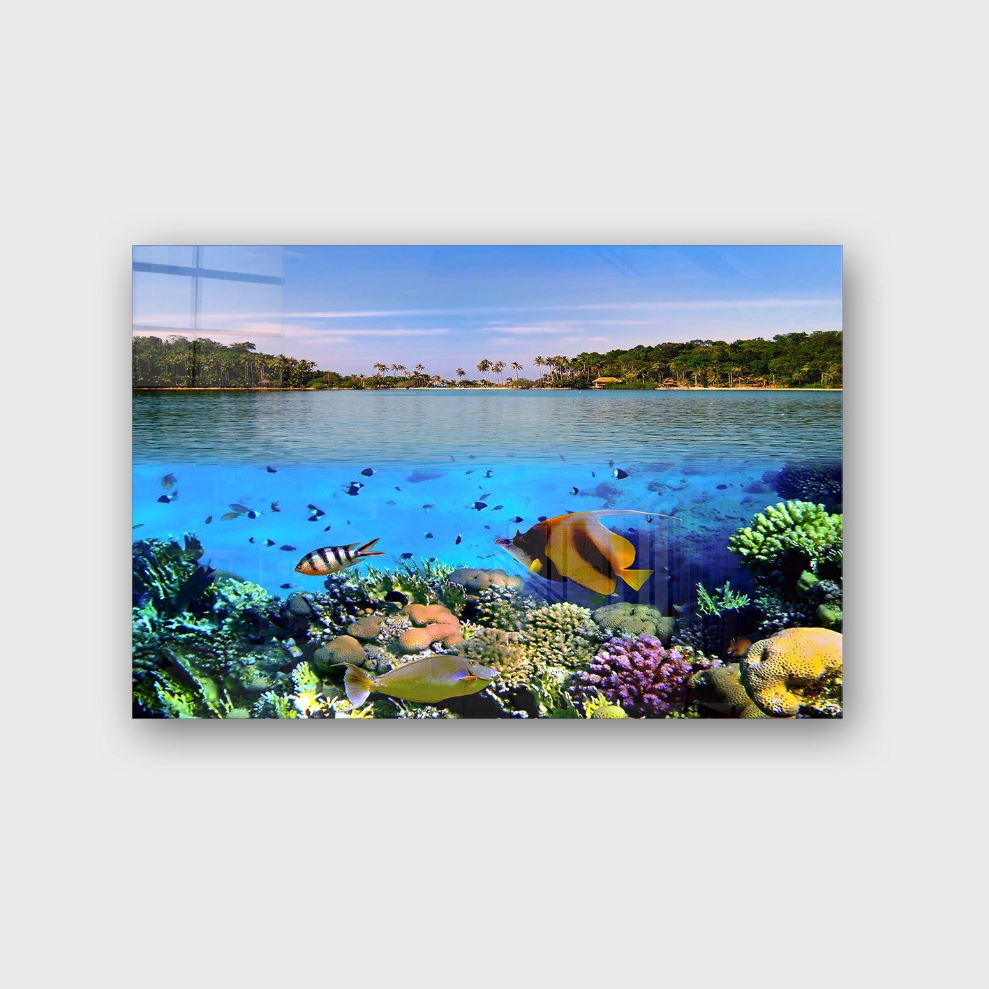 Quadro Decorativo em Vidro Temperado Multicolor 40x60cm - Arte Moderna para Parede