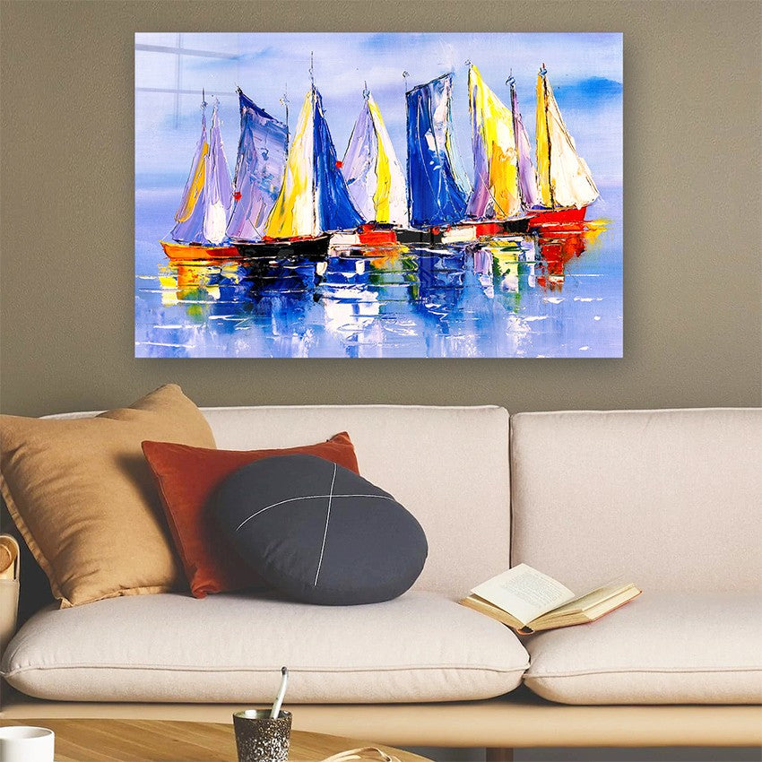 Quadro Decorativo em Vidro Temperado Multicolor 50x70cm - Arte Moderna para Parede