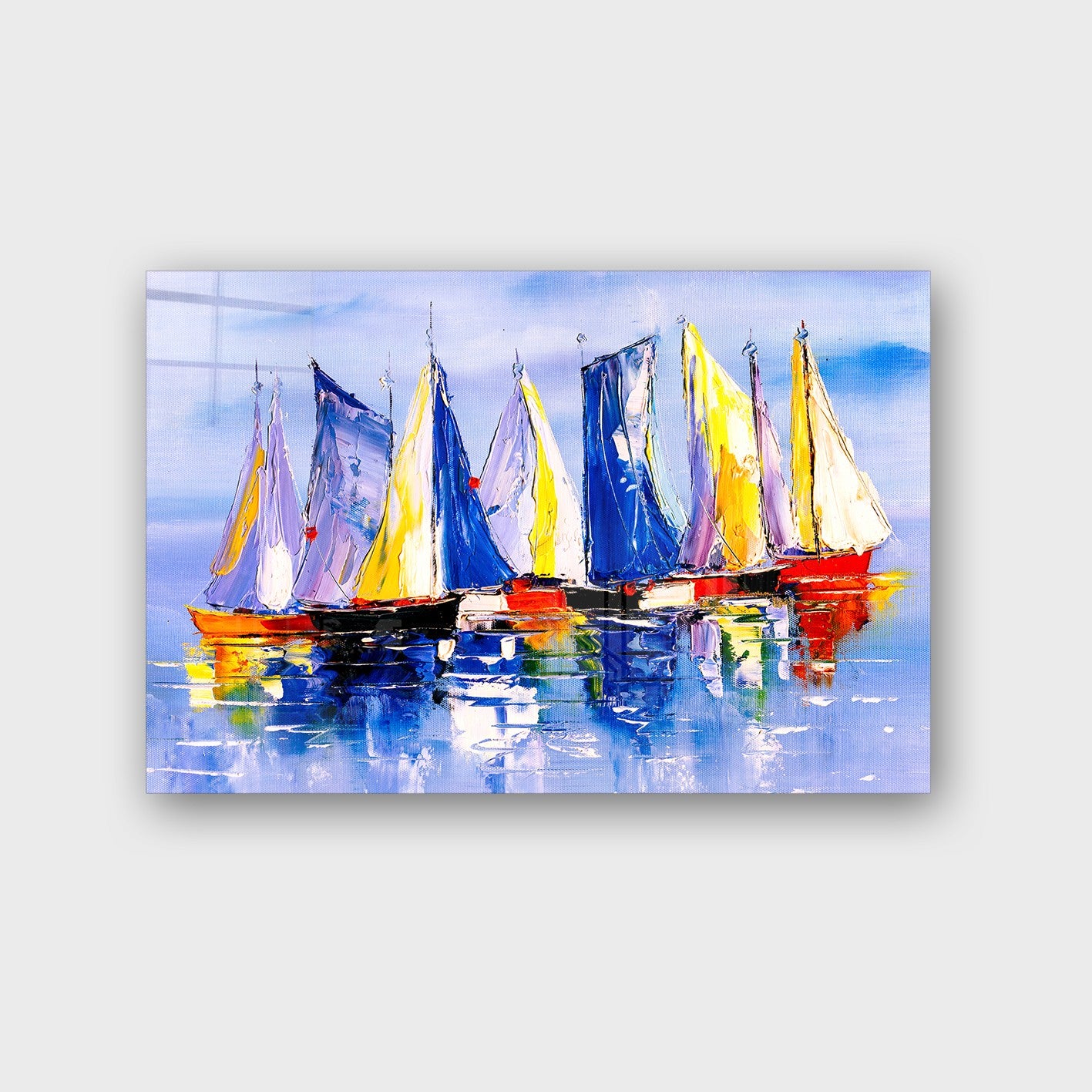 Quadro Decorativo em Vidro Temperado Multicolor 70x100cm - Arte Moderna para Parede