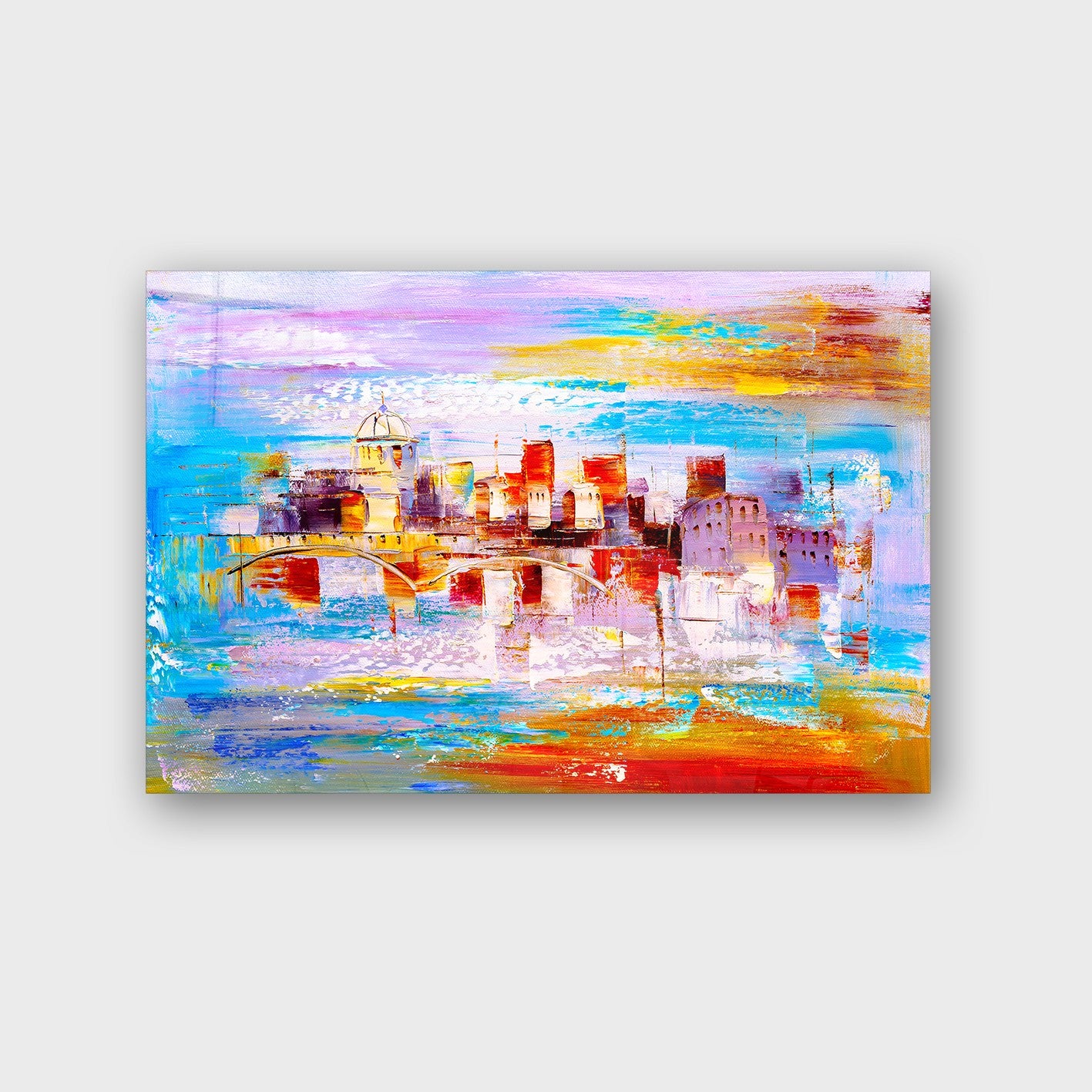 Quadro Decorativo em Vidro Temperado Multicolor 50x70cm - Arte Moderna para Parede