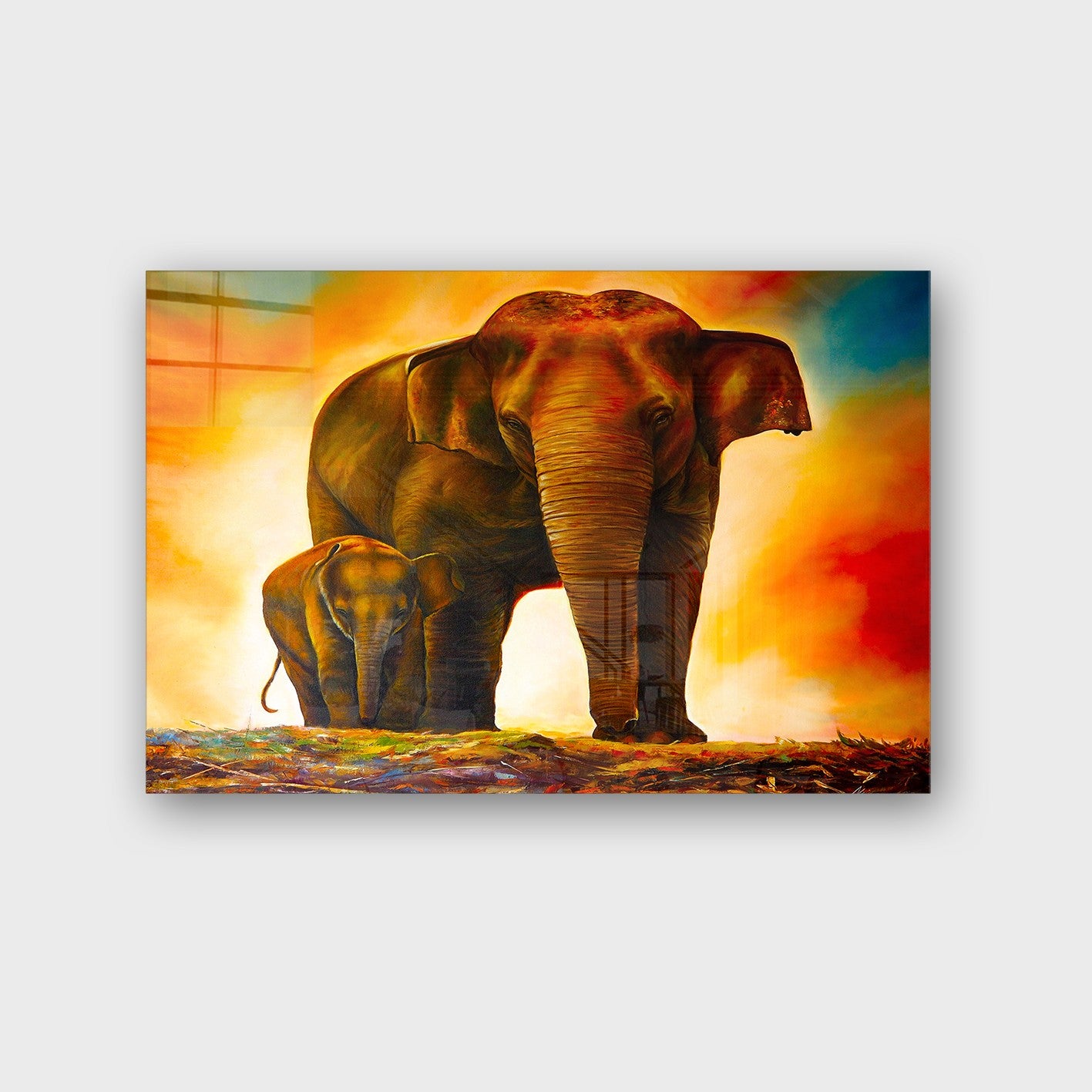 Quadro Decorativo em Vidro Temperado Multicolor 40x60cm - Arte Moderna para Parede