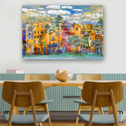 Quadro Decorativo em Vidro Temperado Multicolor 70x100cm - Arte Moderna para Parede