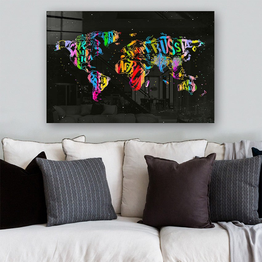 Quadro Decorativo em Vidro Temperado Multicolor 70x100cm - Arte Moderna para Parede