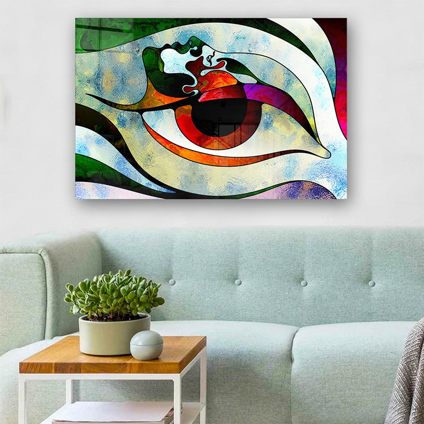 Quadro Decorativo em Vidro Temperado Multicolor 40x60cm - Arte Moderna para Parede