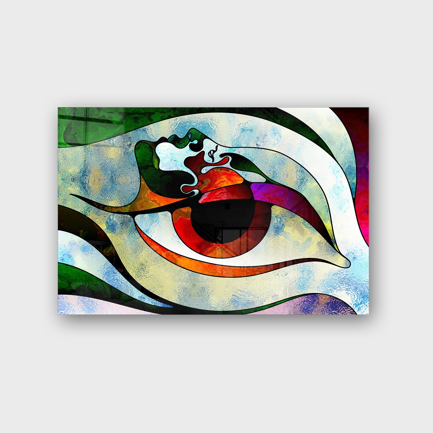 Quadro Decorativo em Vidro Temperado Multicolor 50x70cm - Arte Moderna para Parede