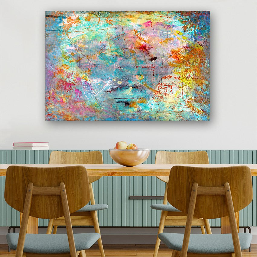 Quadro Decorativo em Vidro Temperado Multicolor 40x60cm - Arte Moderna para Parede