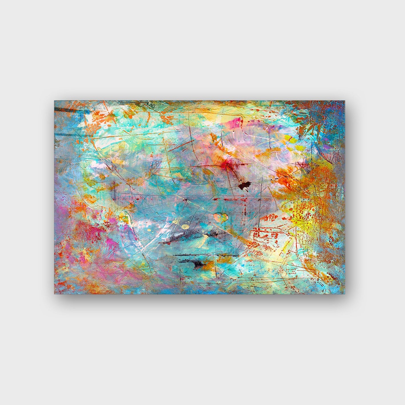 Quadro Decorativo em Vidro Temperado Multicolor 40x60cm - Arte Moderna para Parede