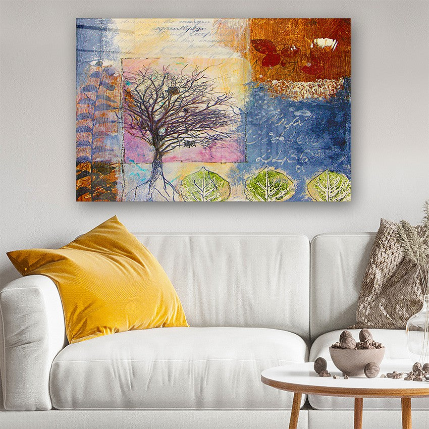 Quadro Decorativo em Vidro Temperado Multicolor 50x70cm - Arte Moderna para Parede