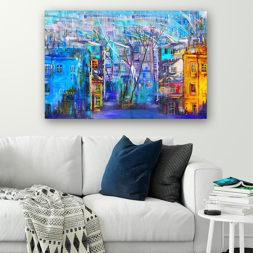 Quadro Decorativo em Vidro Temperado Multicolor 50x70cm - Arte Moderna para Parede