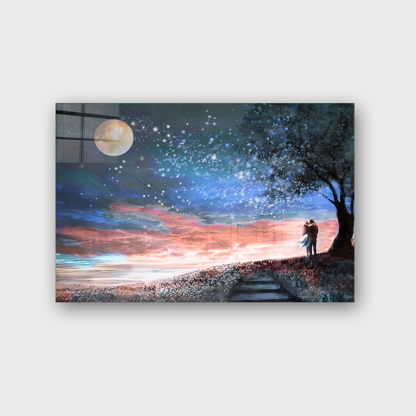 Quadro Decorativo em Vidro Temperado Multicolor 50x70cm - Arte Moderna para Parede