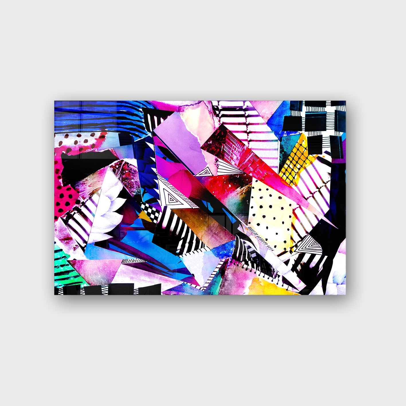 Quadro Decorativo em Vidro Temperado Multicolor 50x70cm - Arte Moderna para Parede