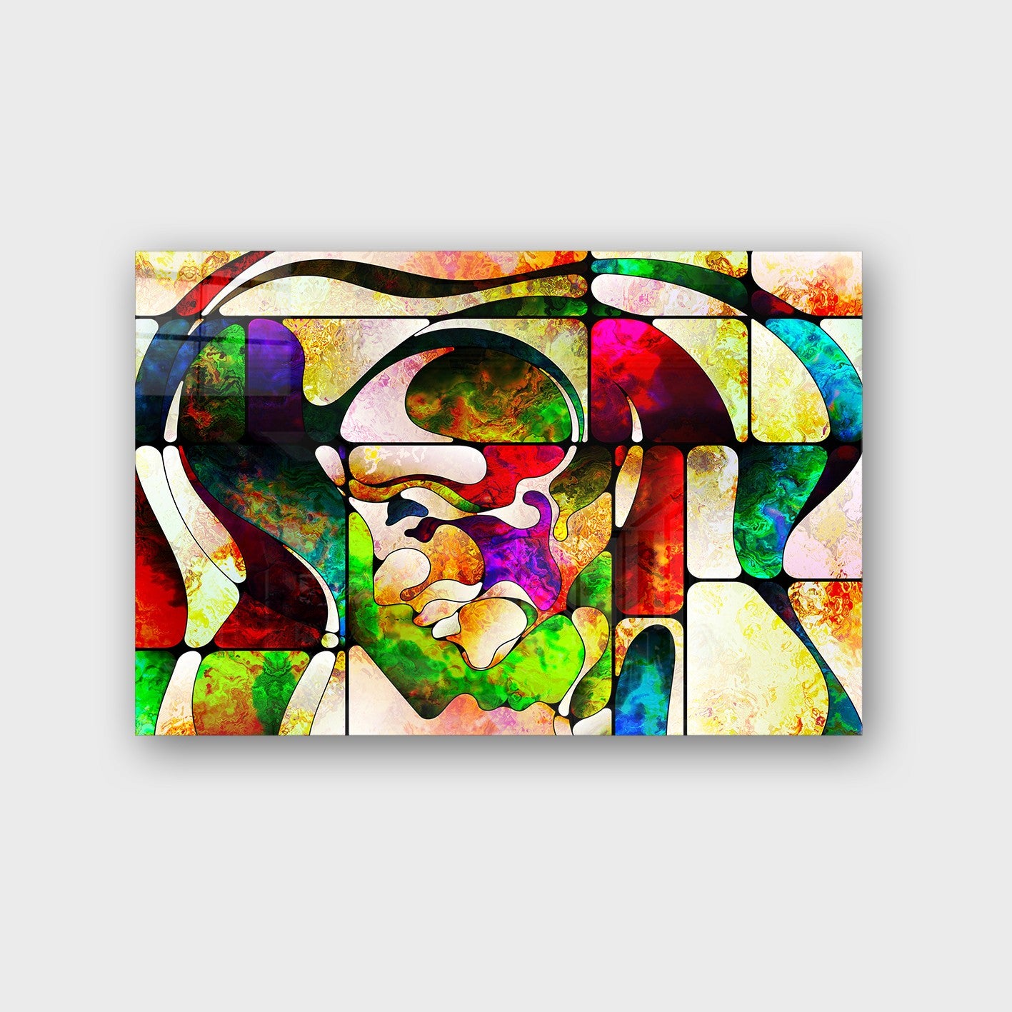 Quadro Decorativo em Vidro Temperado Multicolor 70x100cm - Arte Moderna para Parede