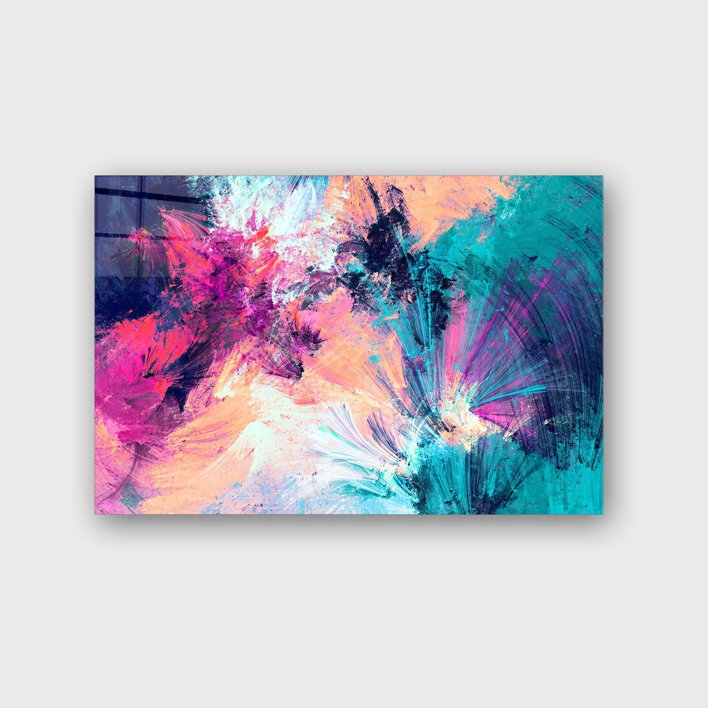 Quadro Decorativo em Vidro Temperado Multicolor 70x100cm - Arte Moderna para Parede