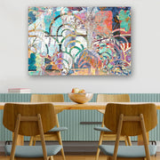 Quadro Decorativo em Vidro Temperado Multicolor 40x60cm - Arte Moderna para Parede