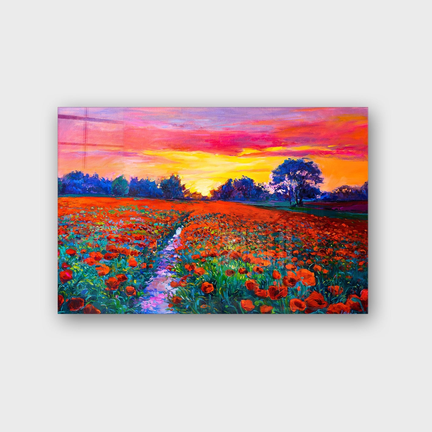 Quadro Decorativo em Vidro Temperado Multicolor 50x70cm - Arte Moderna para Parede