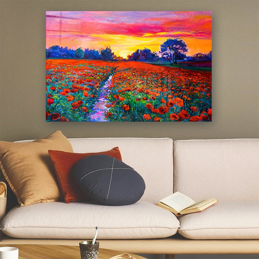 Quadro Decorativo em Vidro Temperado Multicolor 70x100cm - Arte Moderna para Parede