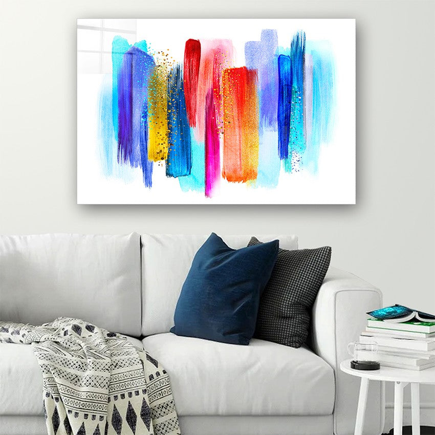 Quadro Decorativo em Vidro Temperado Multicolor 40x60cm - Arte Moderna para Parede