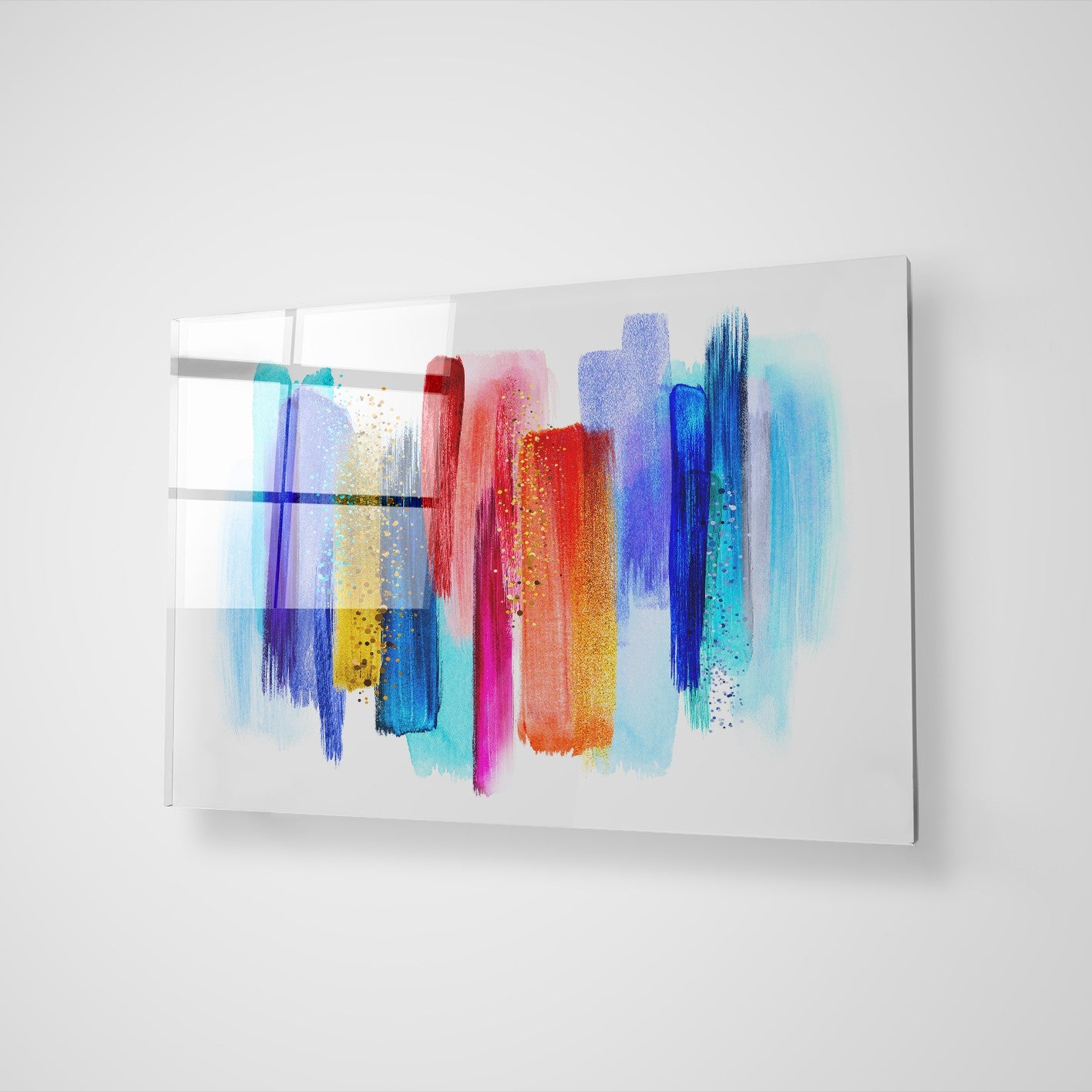 Quadro Decorativo em Vidro Temperado Multicolor 50x70cm - Arte Moderna para Parede