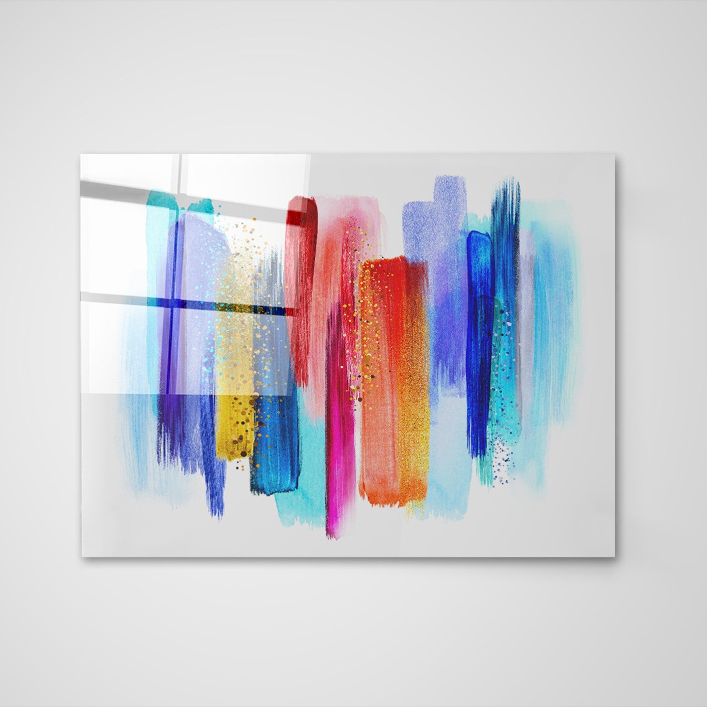 Quadro Decorativo em Vidro Temperado Multicolor 50x70cm - Arte Moderna para Parede