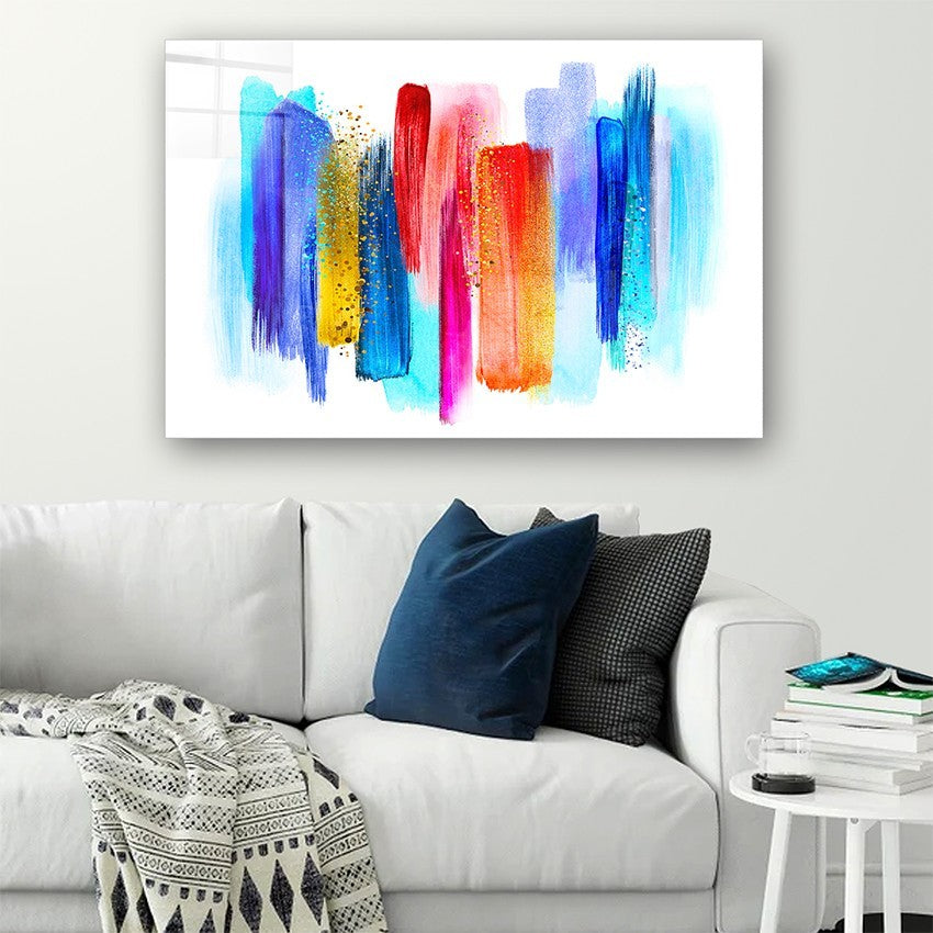 Quadro Decorativo em Vidro Temperado Multicolor 50x70cm - Arte Moderna para Parede