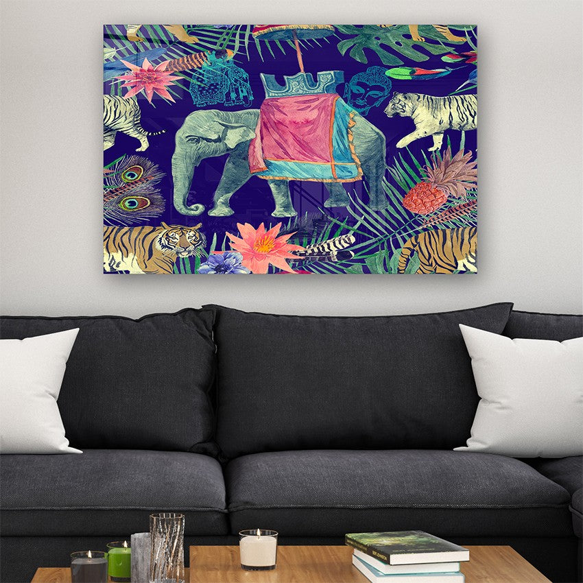 Quadro Decorativo em Vidro Temperado Multicolor 70x100cm - Arte Moderna para Parede