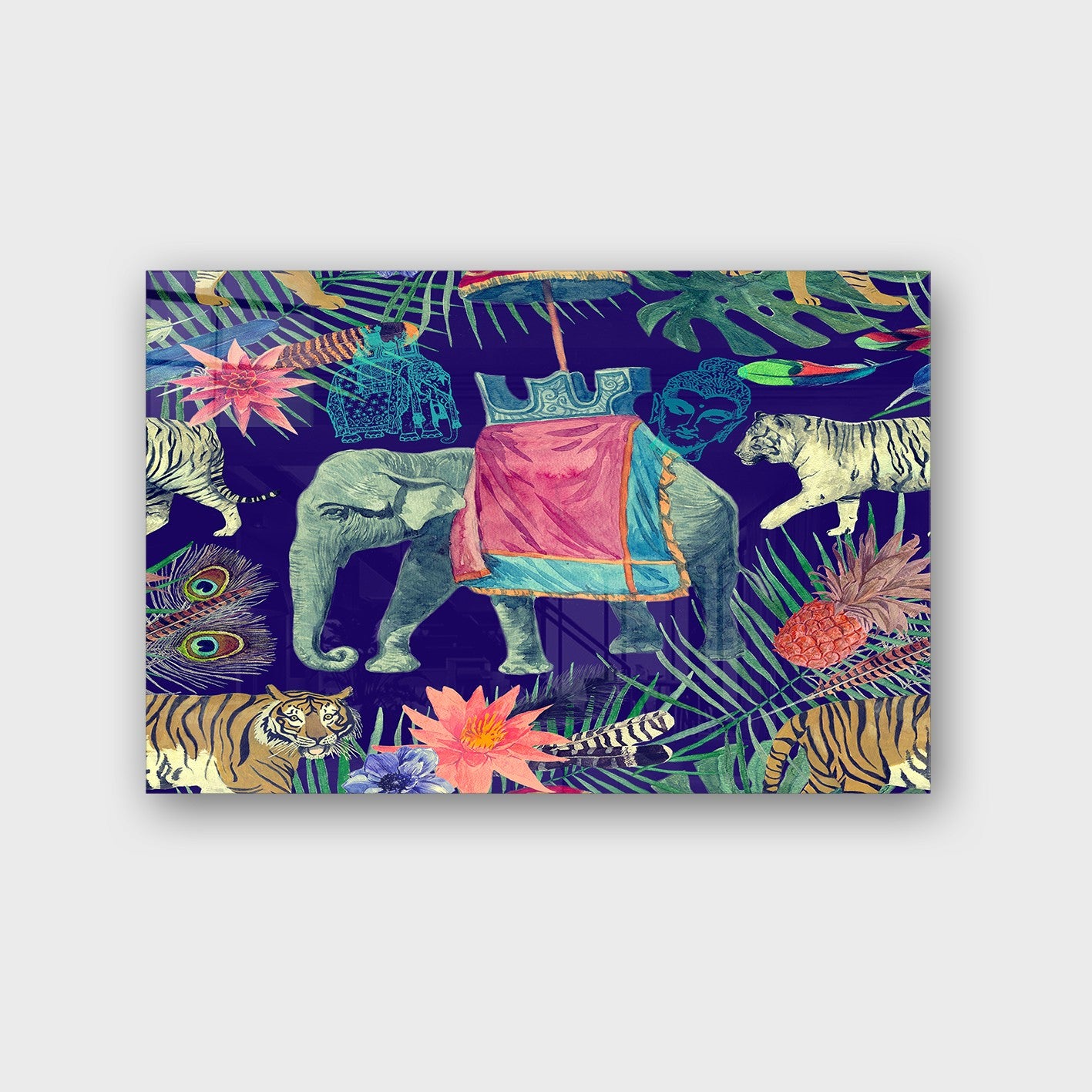 Quadro Decorativo em Vidro Temperado Multicolor 70x100cm - Arte Moderna para Parede