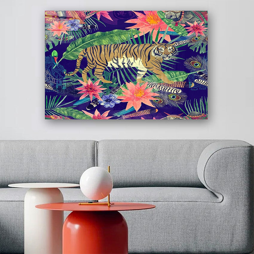 Quadro Decorativo em Vidro Temperado Multicolor 70x100cm - Arte Moderna para Parede