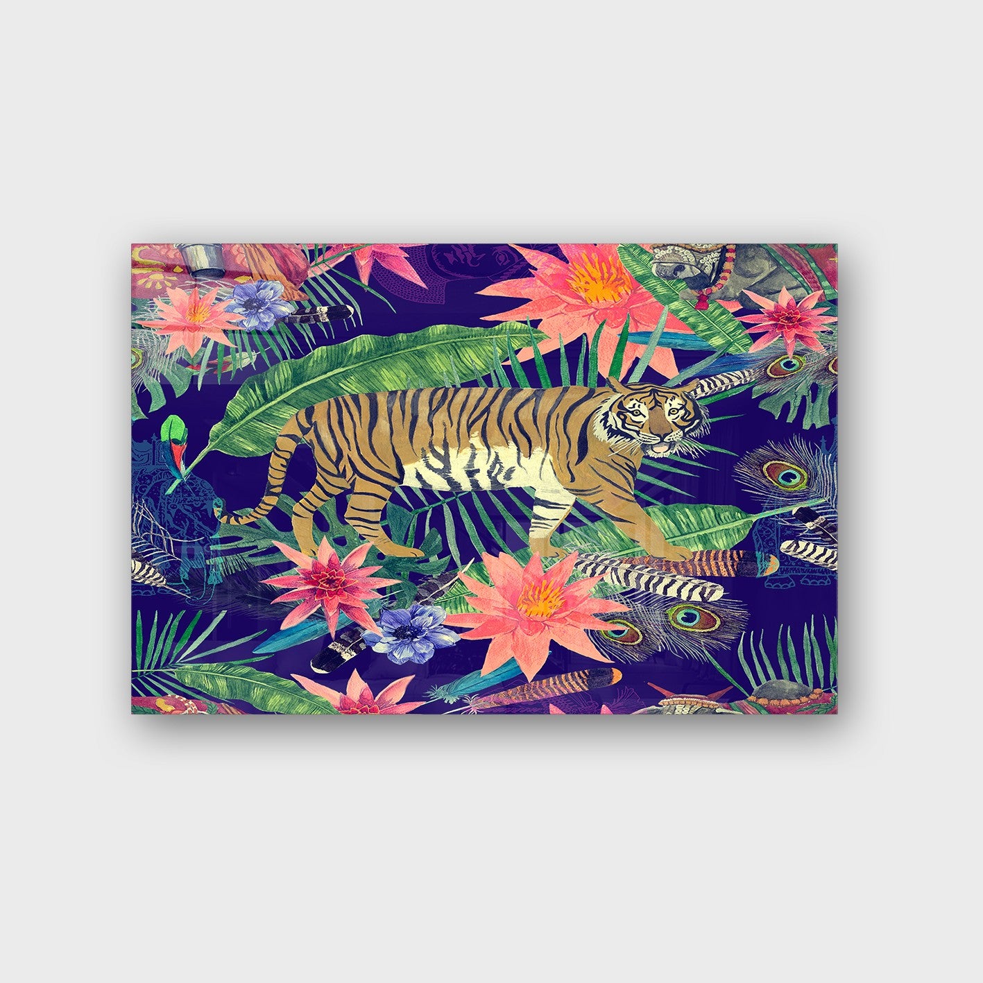 Quadro Decorativo em Vidro Temperado Multicolor 70x100cm - Arte Moderna para Parede