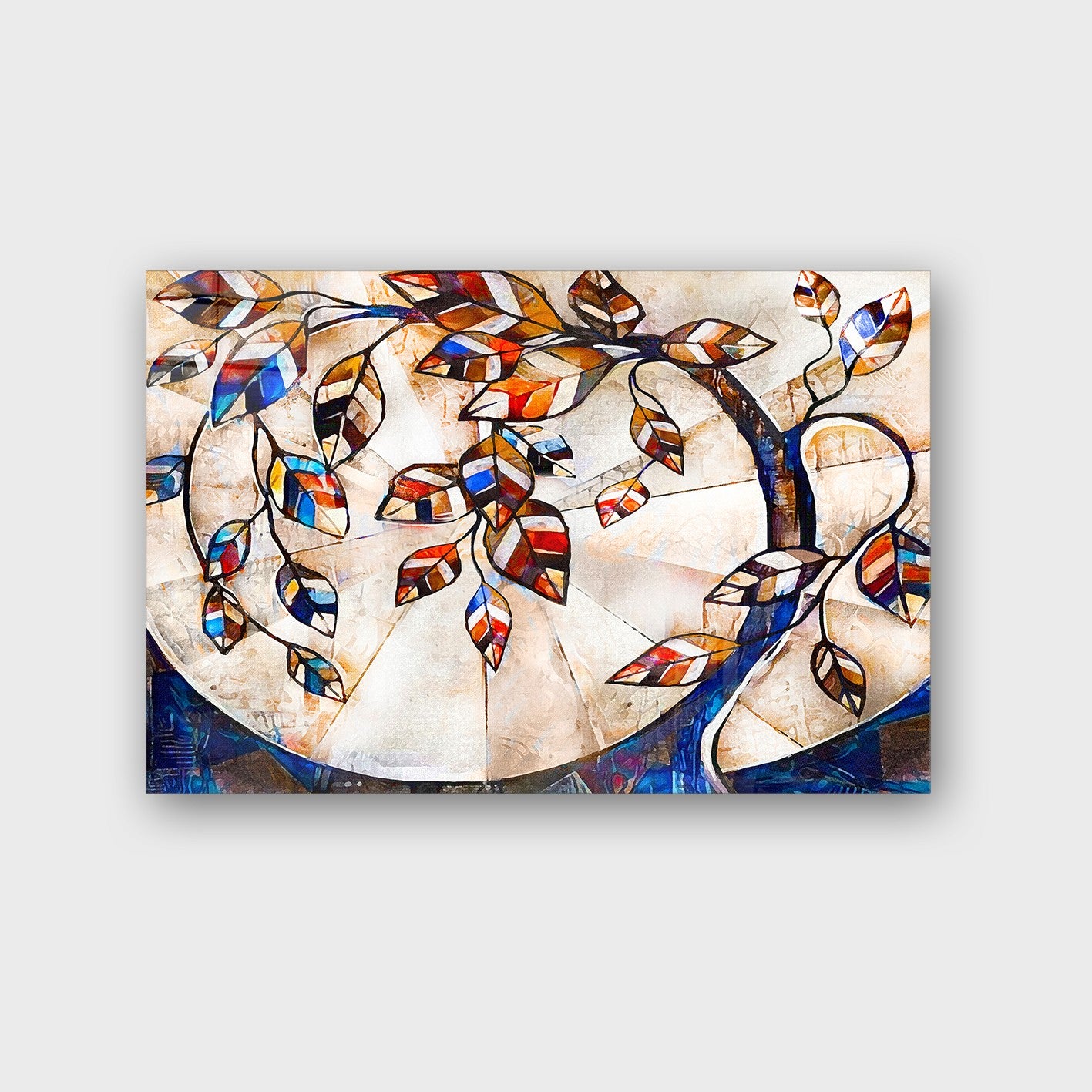 Quadro Decorativo em Vidro Temperado Multicolor 50x70cm - Arte Moderna para Parede