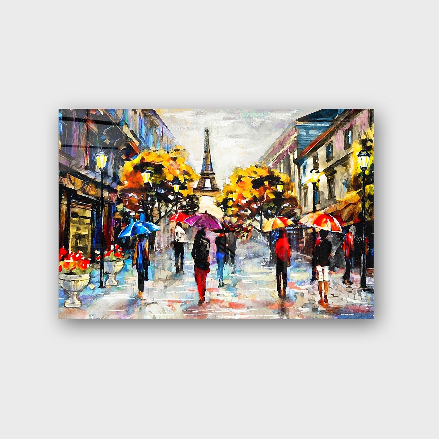 Quadro Decorativo em Vidro Temperado Multicolor 50x70cm - Arte Moderna para Parede