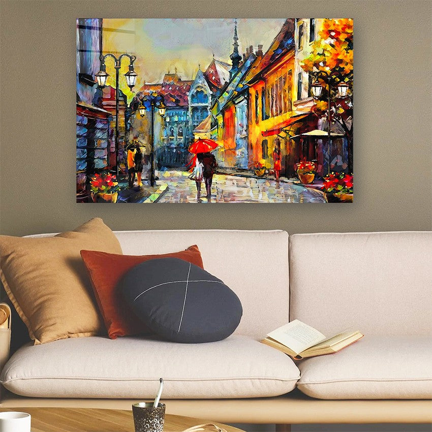 Quadro Decorativo em Vidro Temperado Multicolor 40x60cm - Arte Moderna para Parede