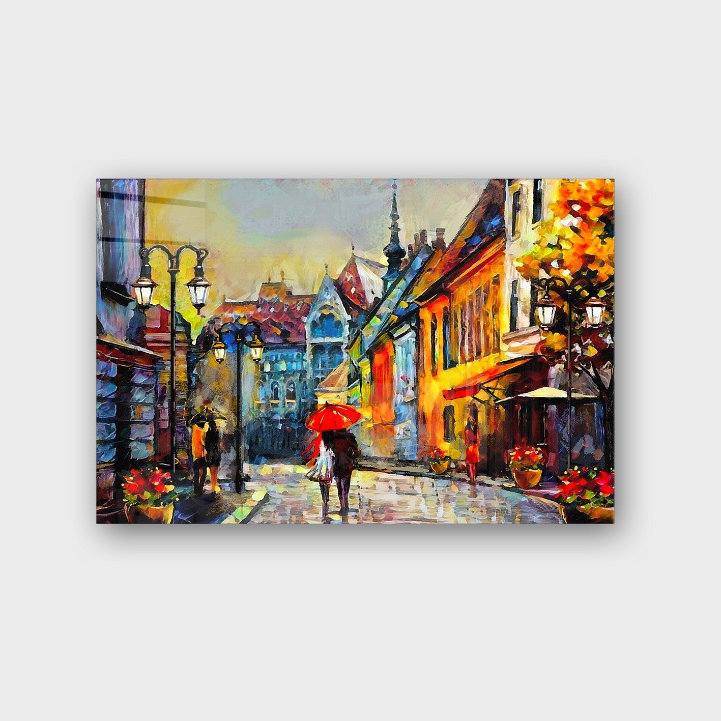 Quadro Decorativo em Vidro Temperado Multicolor 40x60cm - Arte Moderna para Parede